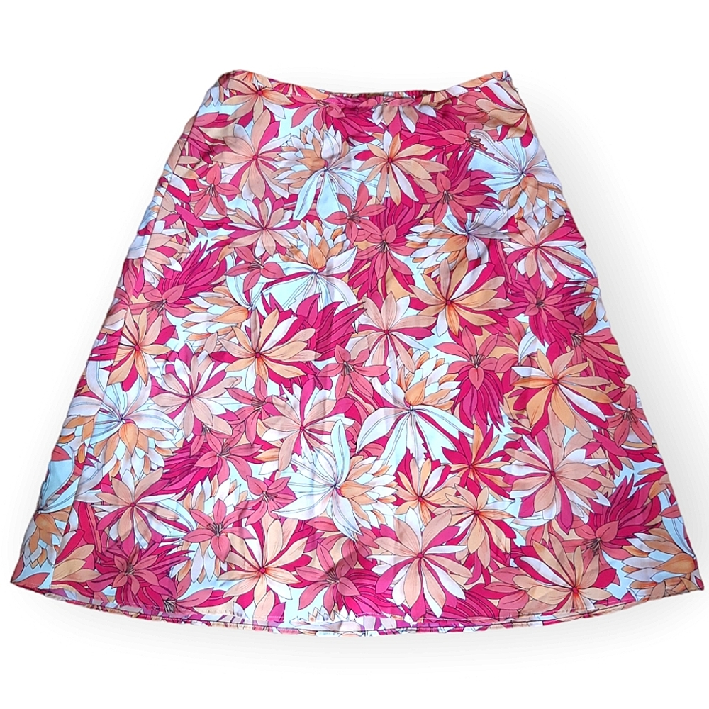 Penmans size large bright floral lightly lined summer skirt with hidden zipper